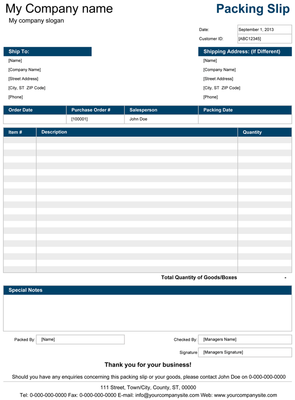 Detail Packing List Template Word Nomer 7