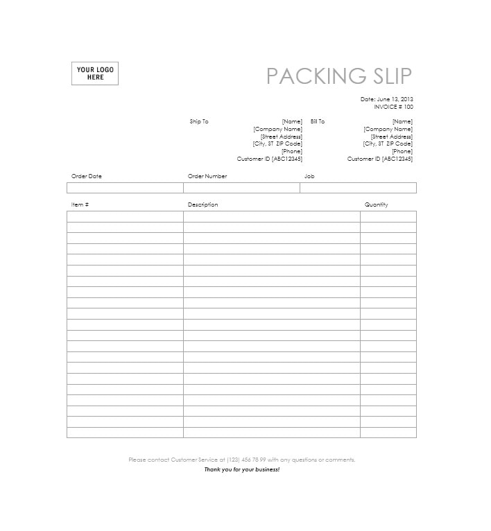 Detail Packing List Template Word Nomer 10