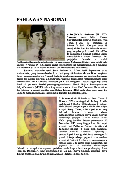 Detail Pahlawan Nasional Beserta Gambar Dan Keterangan Nomer 2