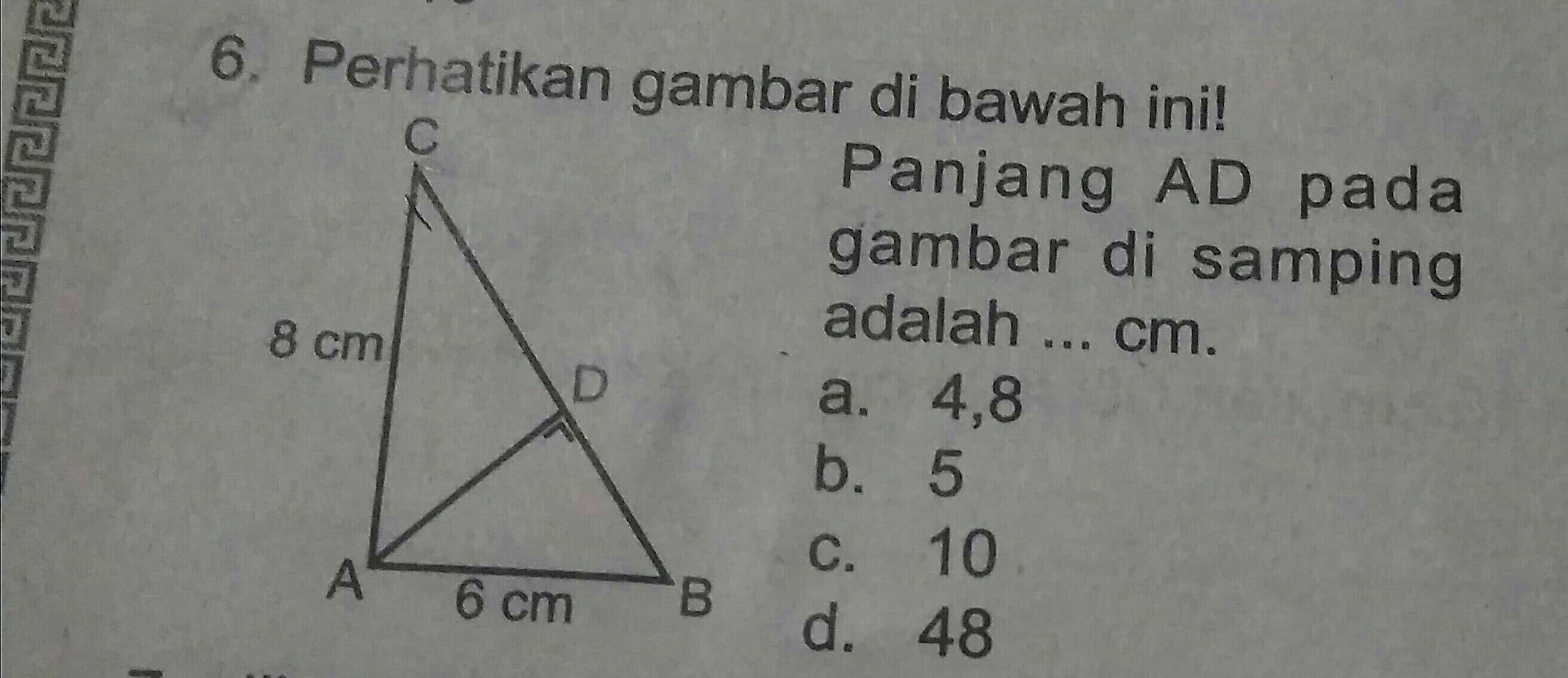 Detail Panjang Ad Pada Gambar Berikut Adalah Nomer 5