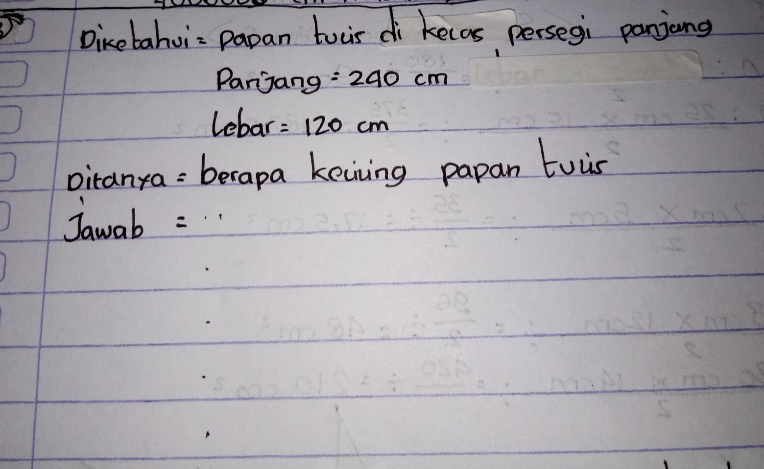 Detail Panjang Papan Tulis Sekolah Nomer 22