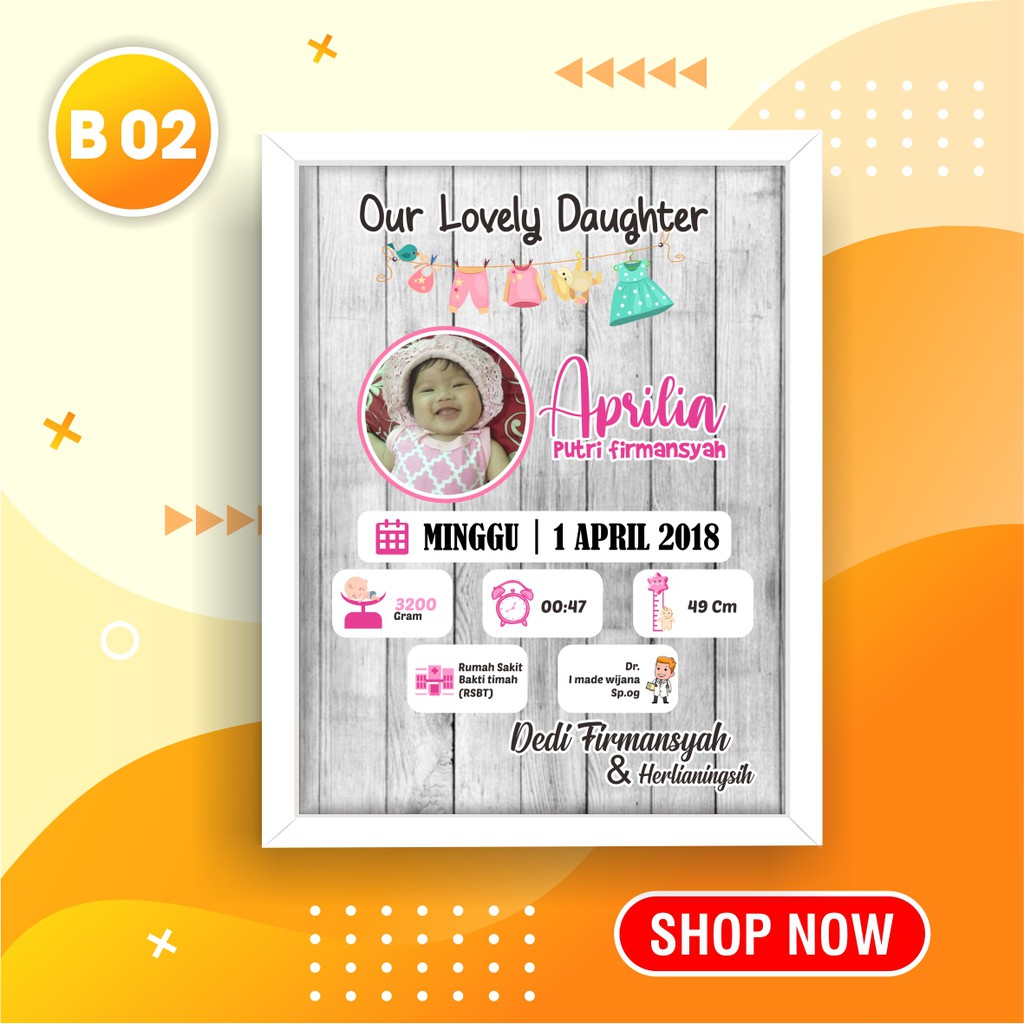 Detail Papan Nama Bayi Pigura Nomer 9