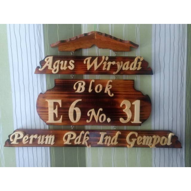 Detail Papan Nama Kayu Lucu Nomer 18