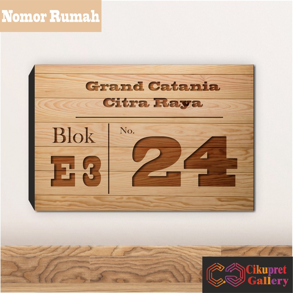 Detail Papan Nomor Rumah Dari Kayu Nomer 25