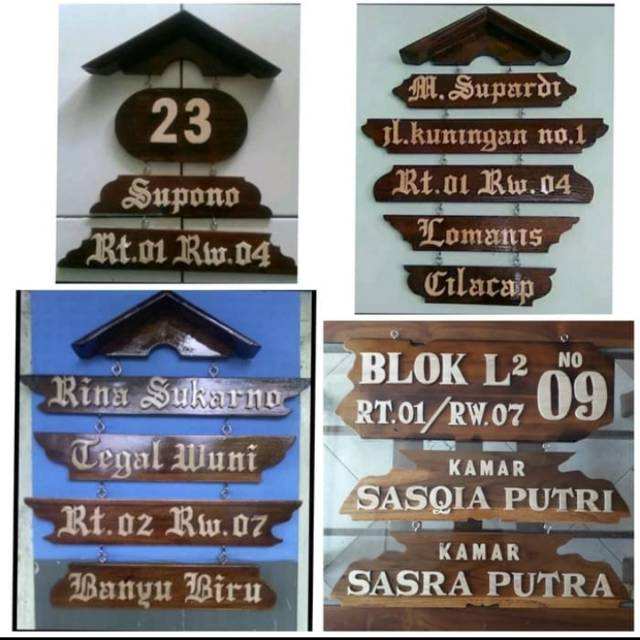 Detail Papan Reklame Kayu Nomer 44