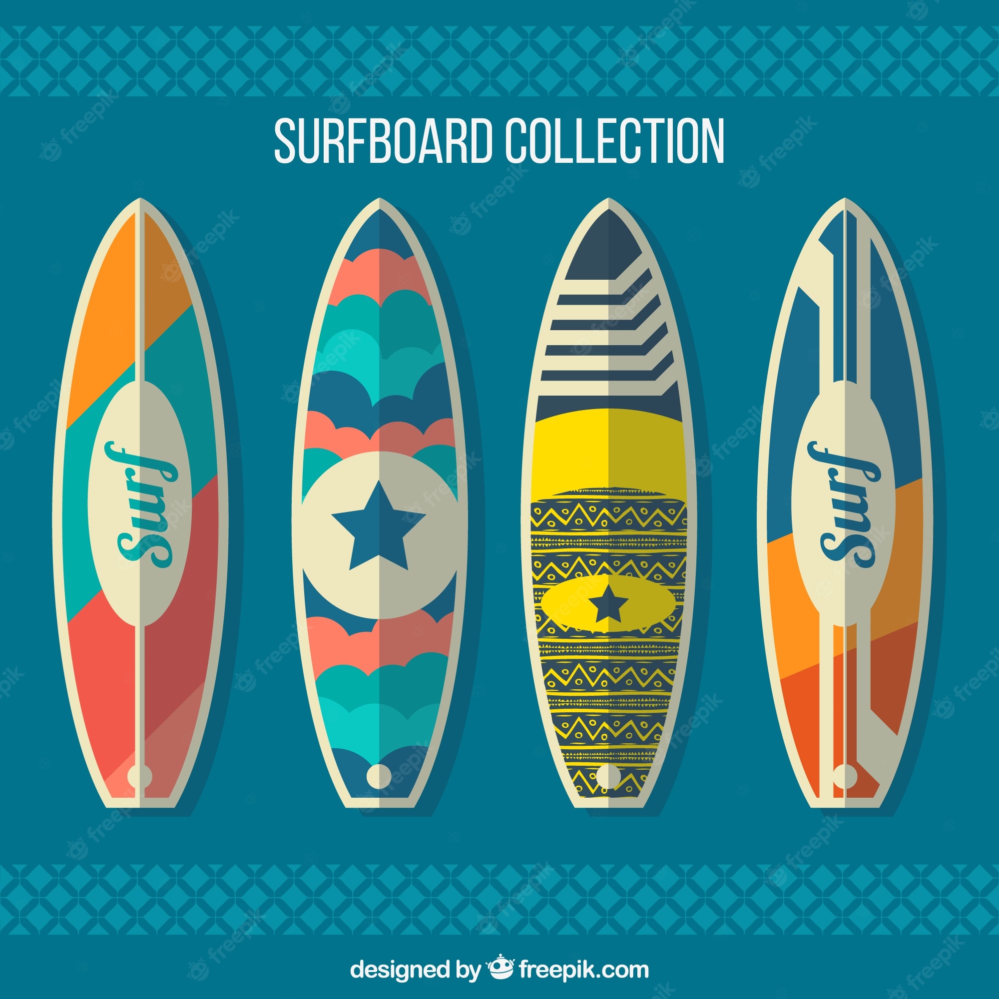 Detail Papan Surfing Vector Nomer 29