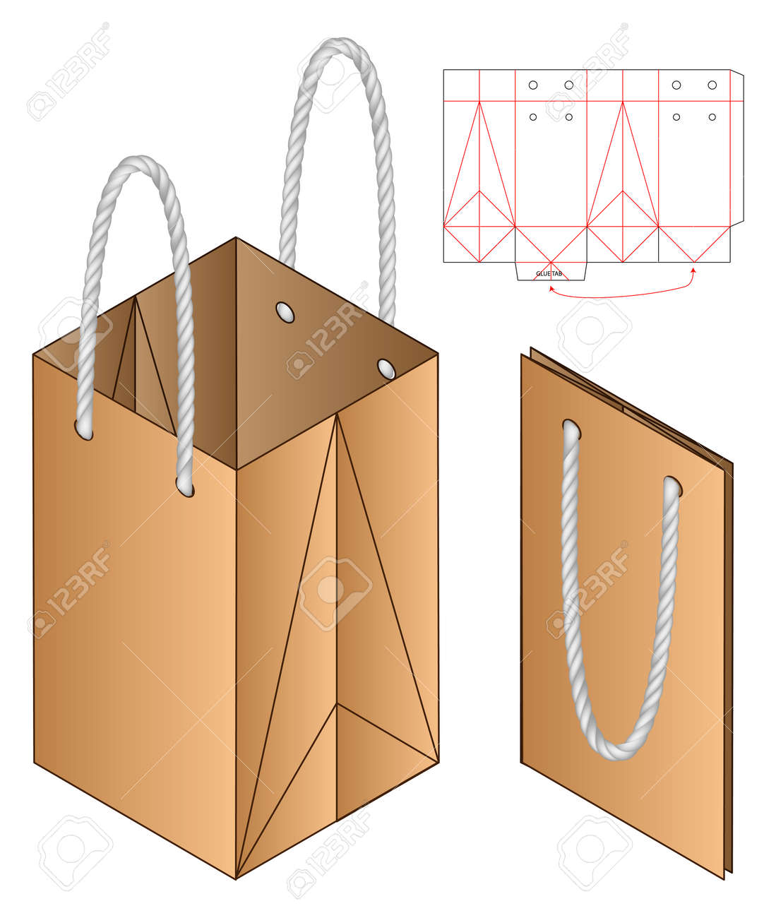 Detail Paper Bag Vector Template Free Nomer 27