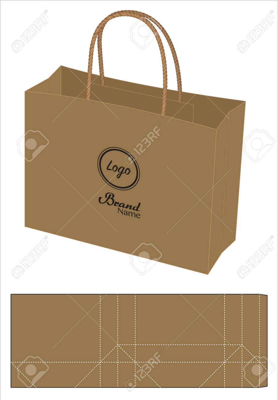 Detail Paper Bag Vector Template Free Nomer 53