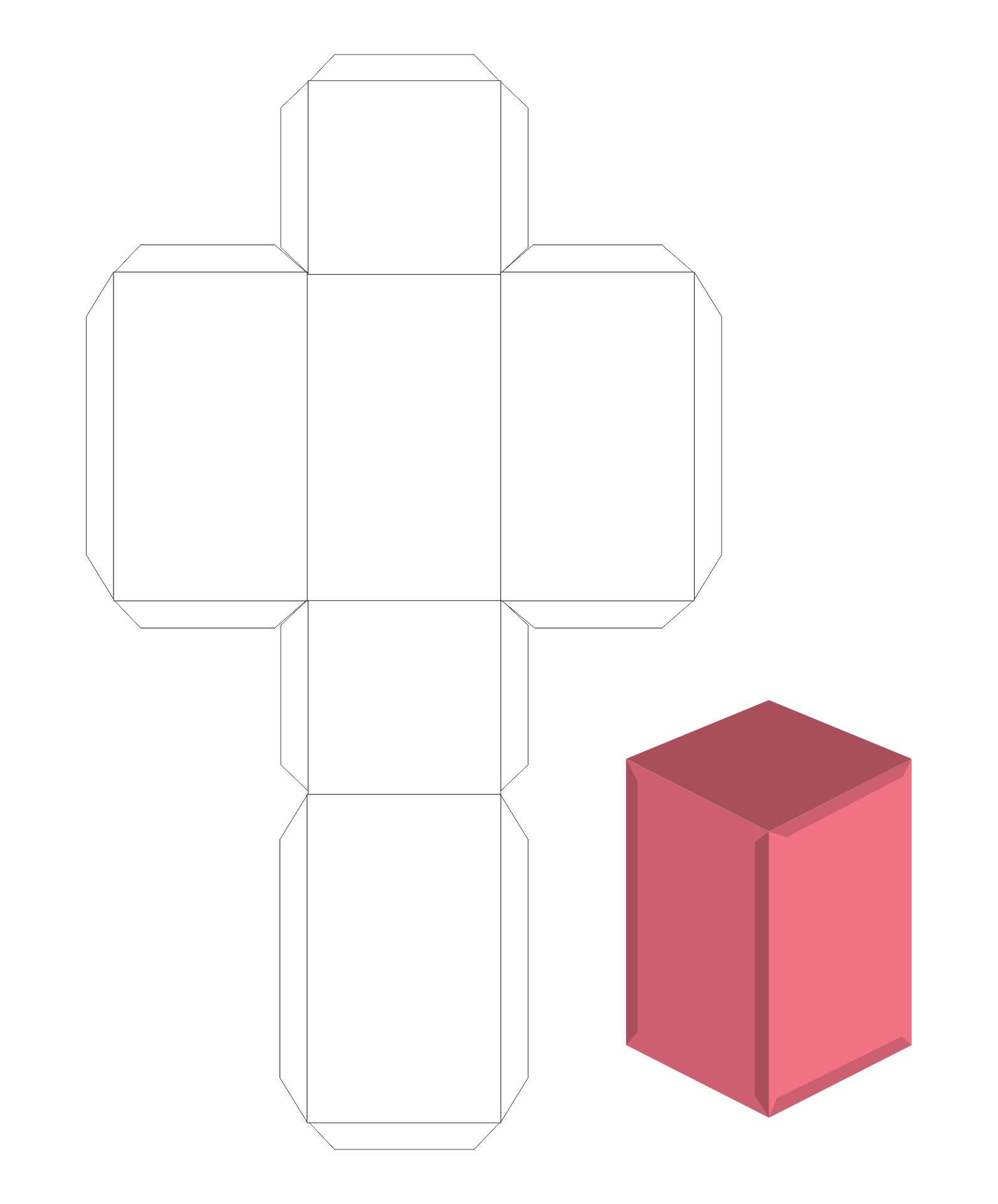 Detail Paper Box Template Nomer 16