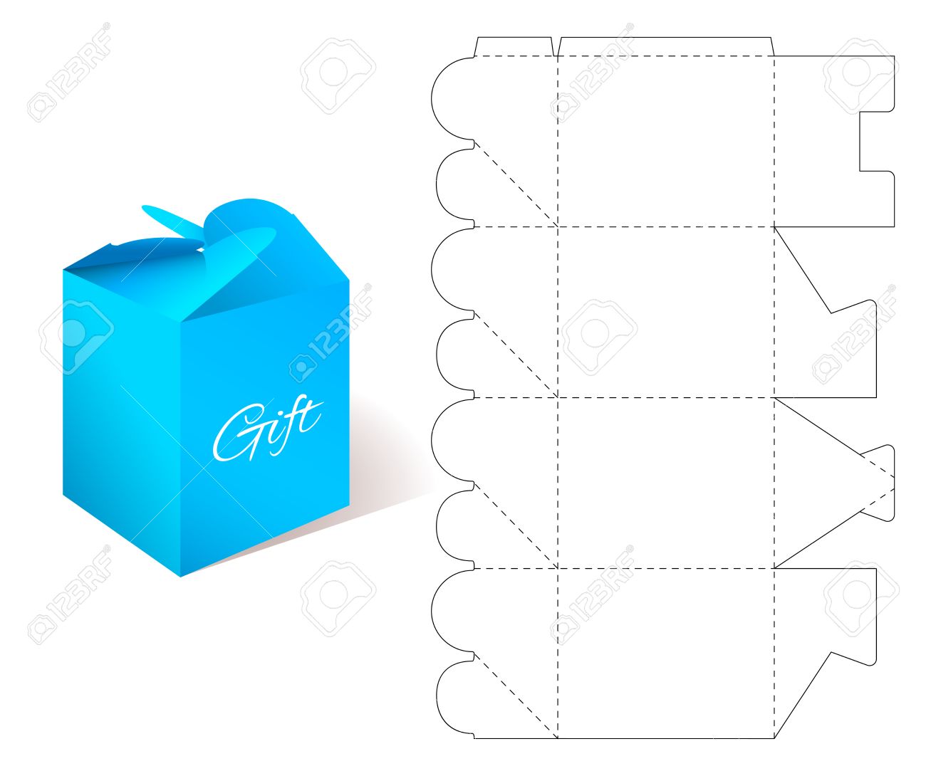 Detail Paper Box Template Nomer 30