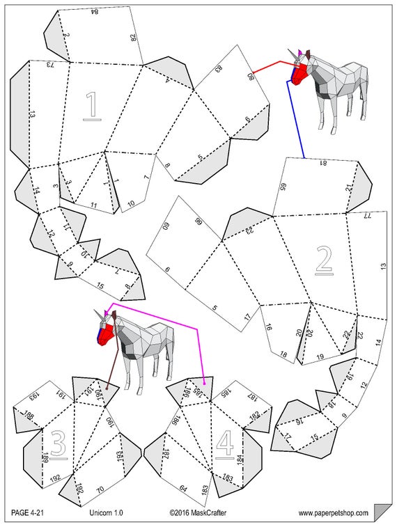 Detail Papercraft Unicorn Template Nomer 2