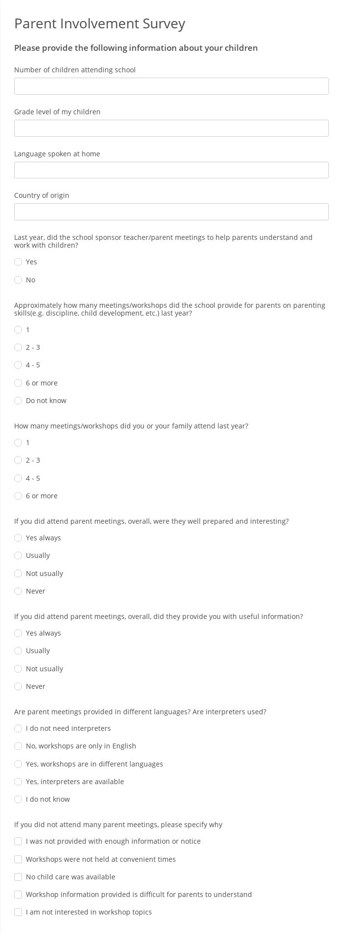 Detail Parent Satisfaction Survey Template Nomer 34