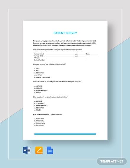 Detail Parent Satisfaction Survey Template Nomer 47