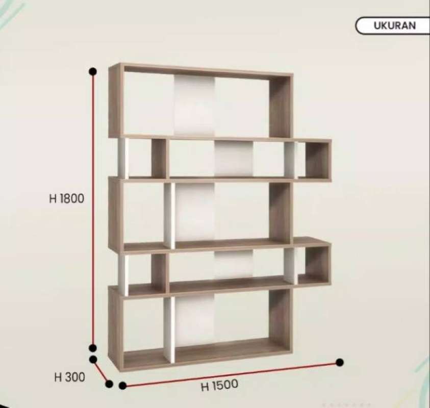 Detail Partisi Rak Buku Minimalis Nomer 12