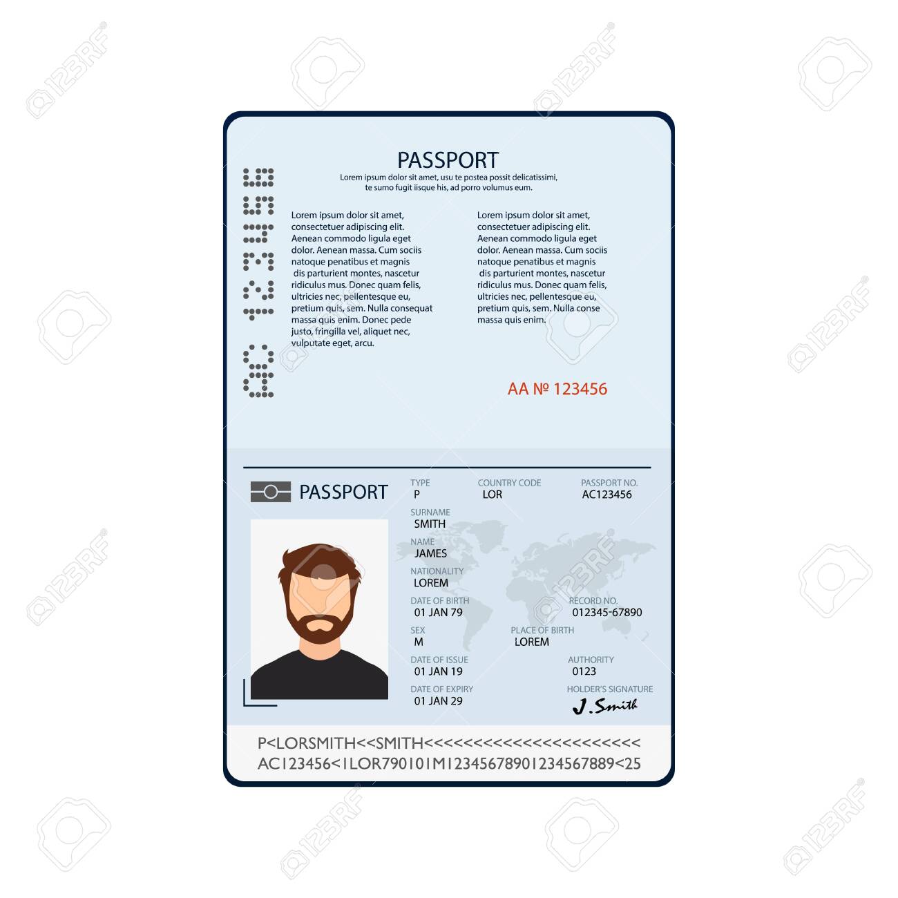 Detail Passport Design Template Nomer 5