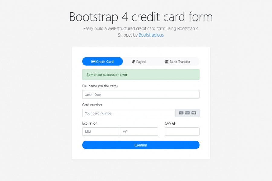 Detail Payment Form Template Bootstrap Nomer 18