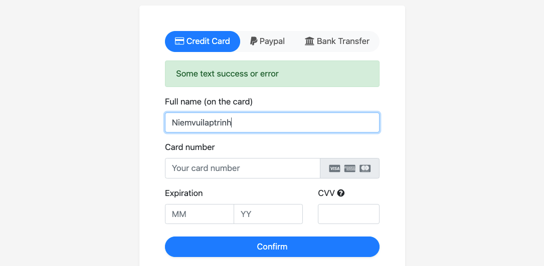 Detail Payment Form Template Bootstrap Nomer 20