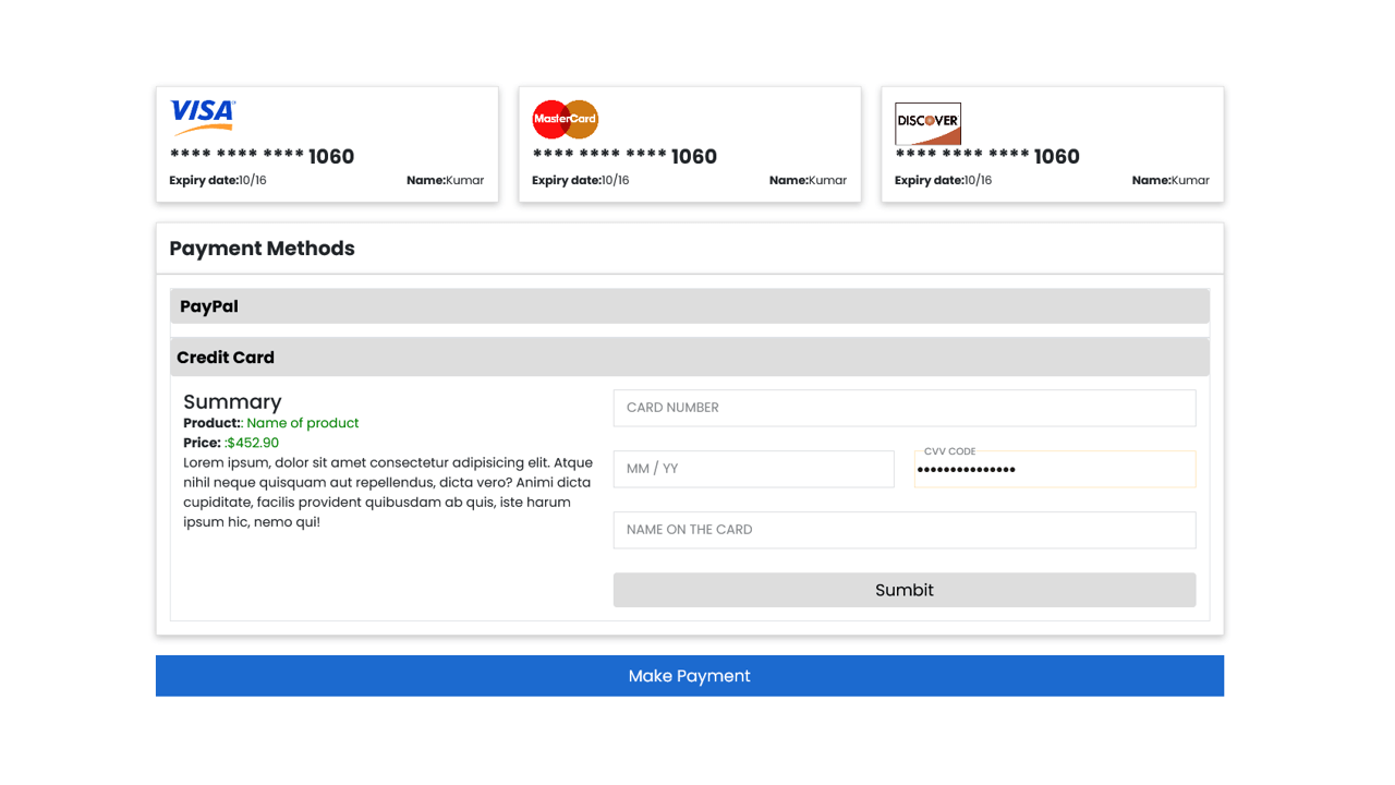 Detail Payment Form Template Bootstrap Nomer 30