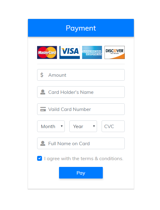 Detail Payment Form Template Bootstrap Nomer 44