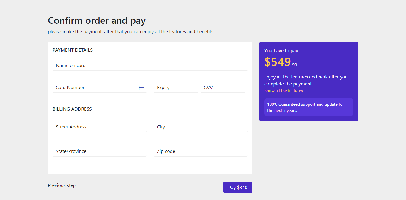 Detail Payment Form Template Bootstrap Nomer 8