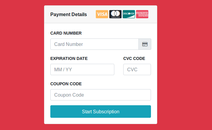Detail Payment Form Template Bootstrap Nomer 9
