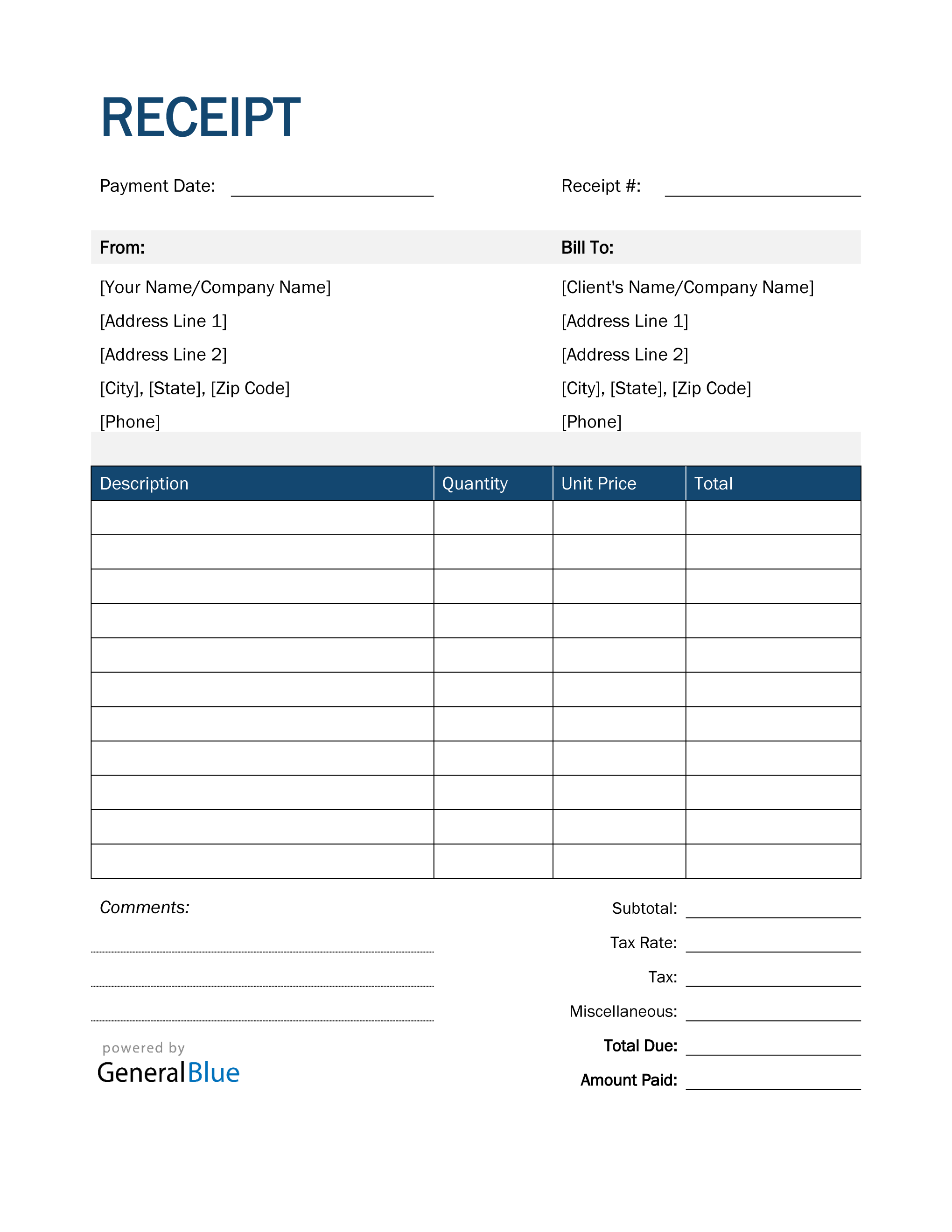 Detail Payment Receipt Template Nomer 28