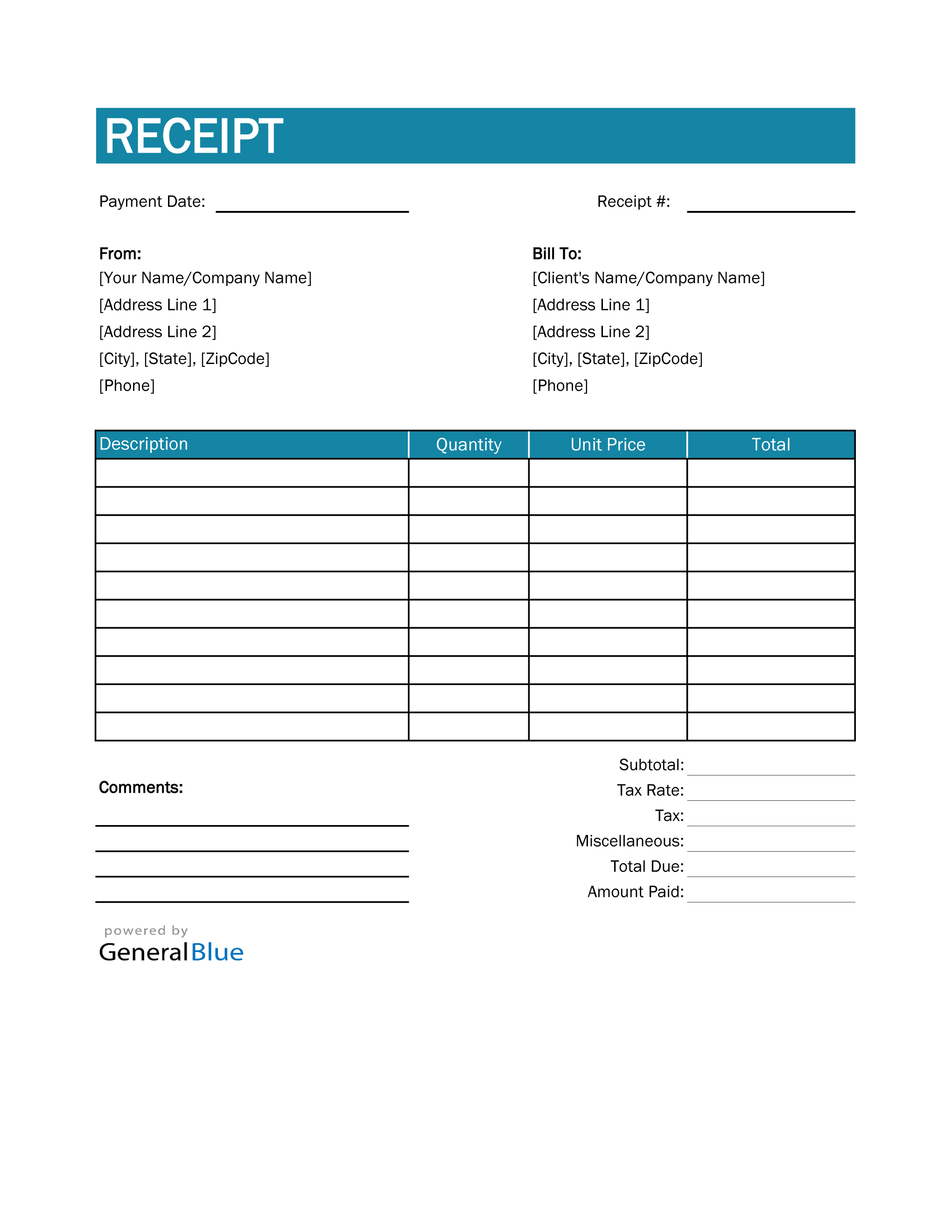 Detail Payment Receipt Template Excel Nomer 12