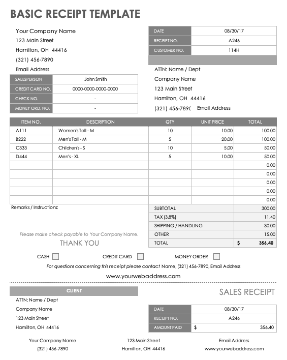 Detail Payment Receipt Template Excel Nomer 15