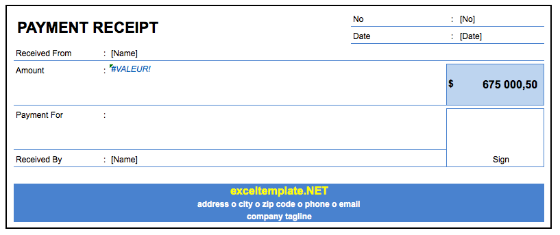 Detail Payment Receipt Template Excel Nomer 17