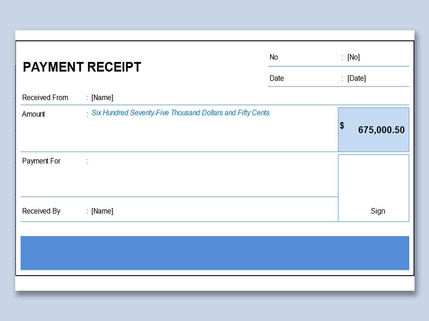 Detail Payment Receipt Template Excel Nomer 18