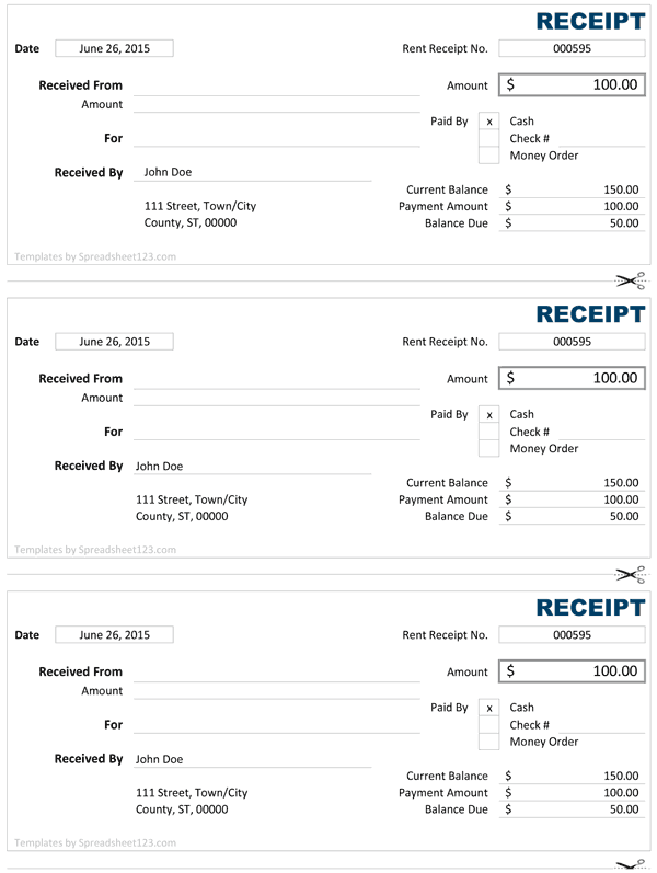 Detail Payment Receipt Template Excel Nomer 24