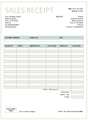 Detail Payment Receipt Template Excel Nomer 27