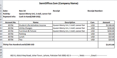 Detail Payment Receipt Template Excel Nomer 33