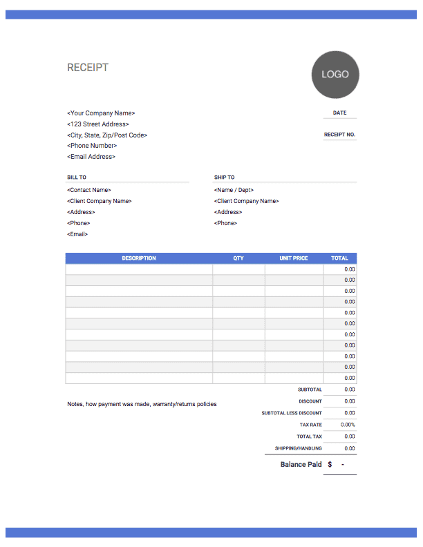 Detail Payment Receipt Template Excel Nomer 41