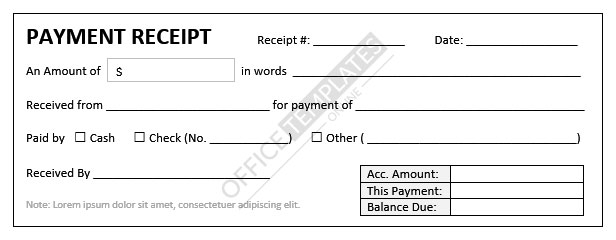 Detail Payment Receipt Template Excel Nomer 48