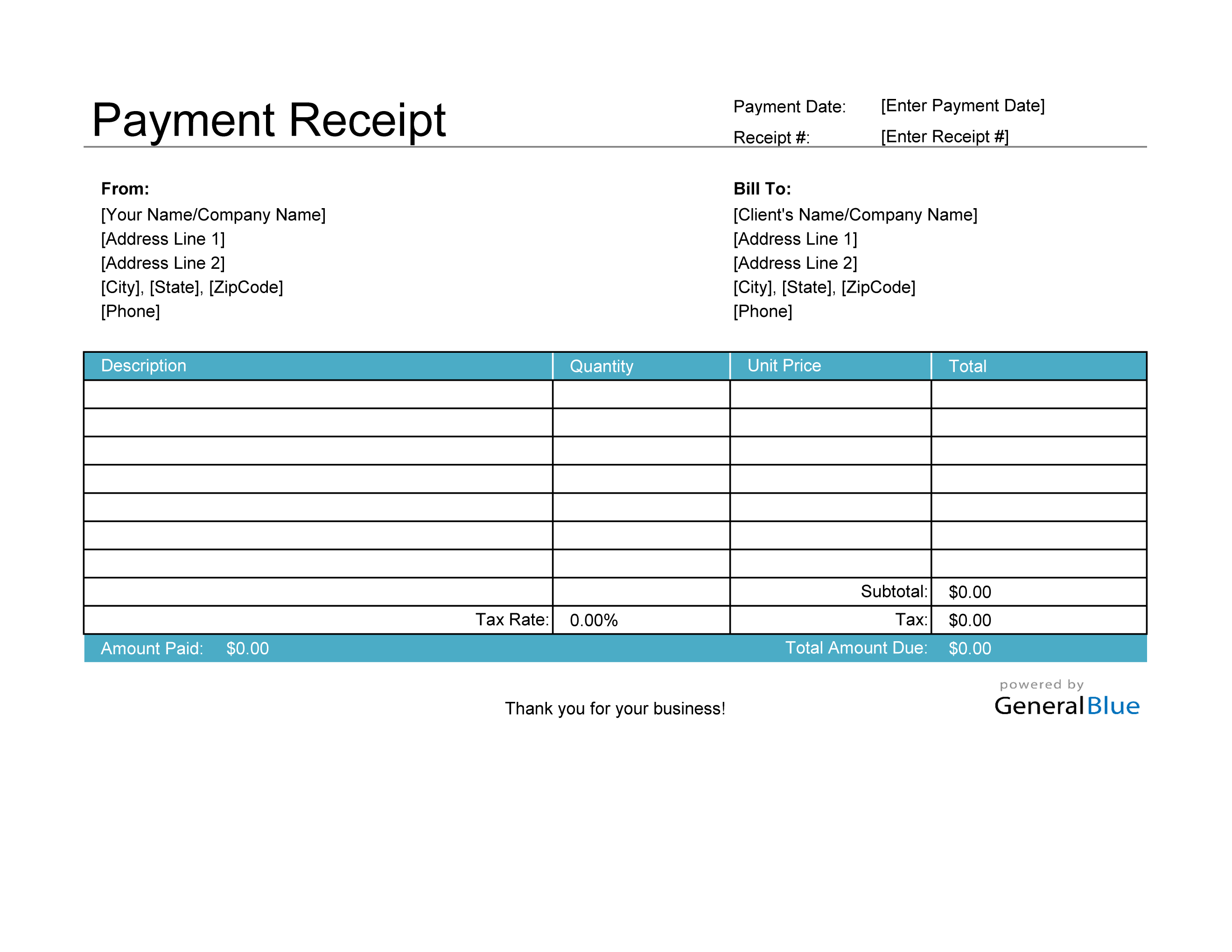 Detail Payment Receipt Template Excel Nomer 51