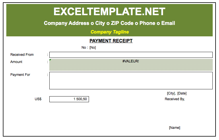 Detail Payment Receipt Template Excel Nomer 8