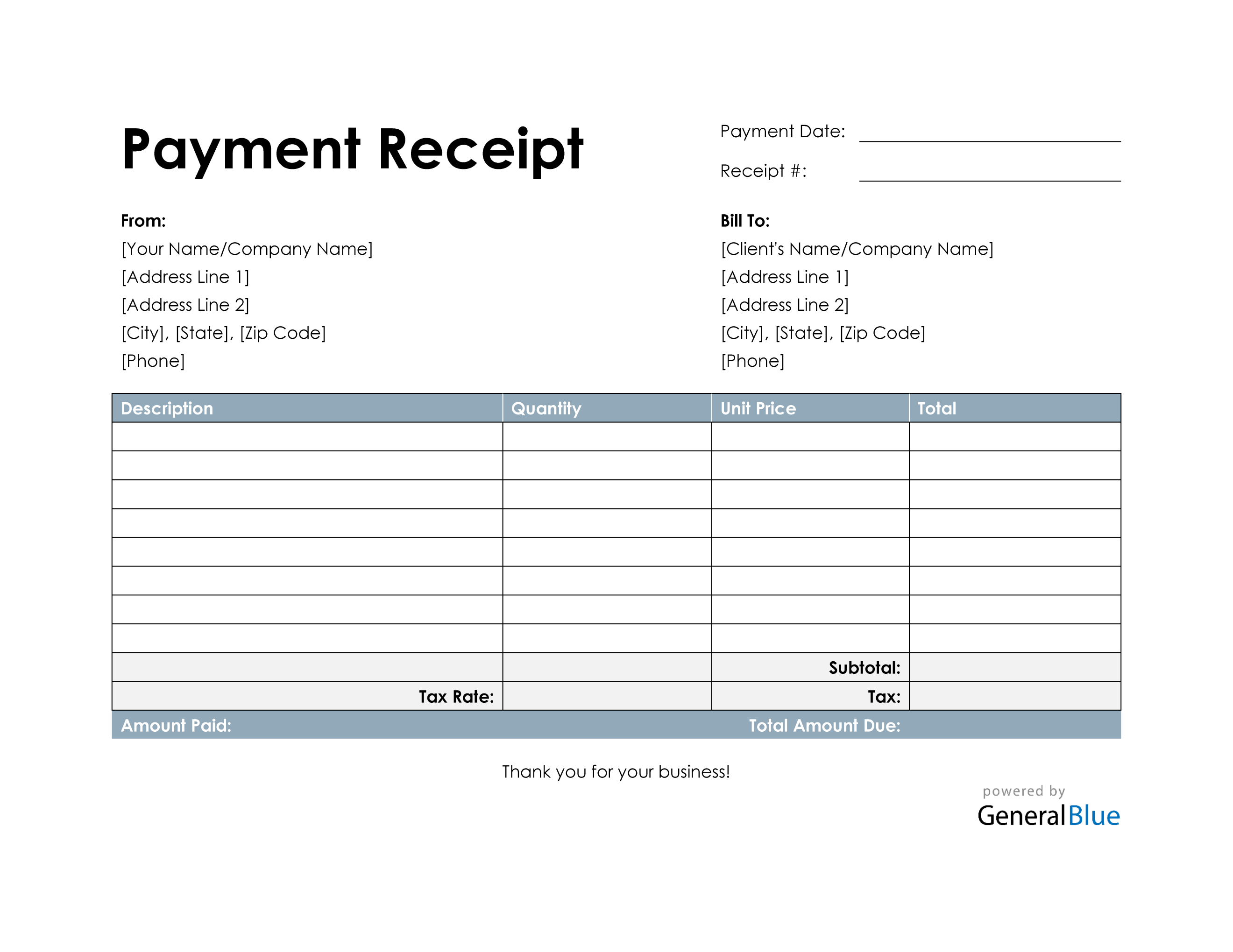 Detail Payment Receipt Template Excel Nomer 9