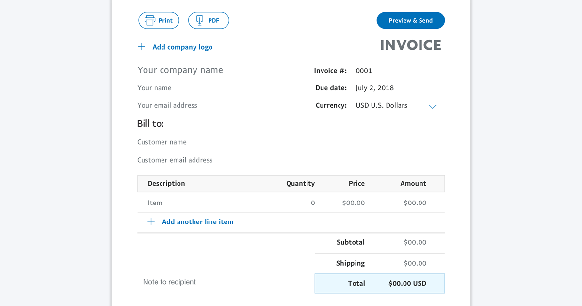 Detail Paypal Invoice Template Nomer 2