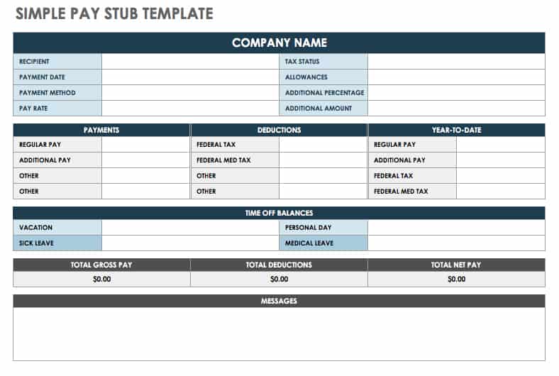 Payroll Check Stub Template - KibrisPDR