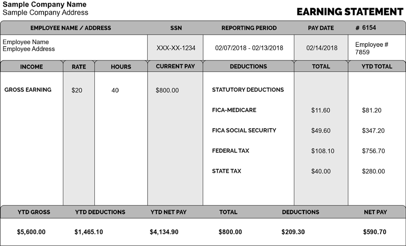 Detail Payroll Check Stub Template Nomer 13
