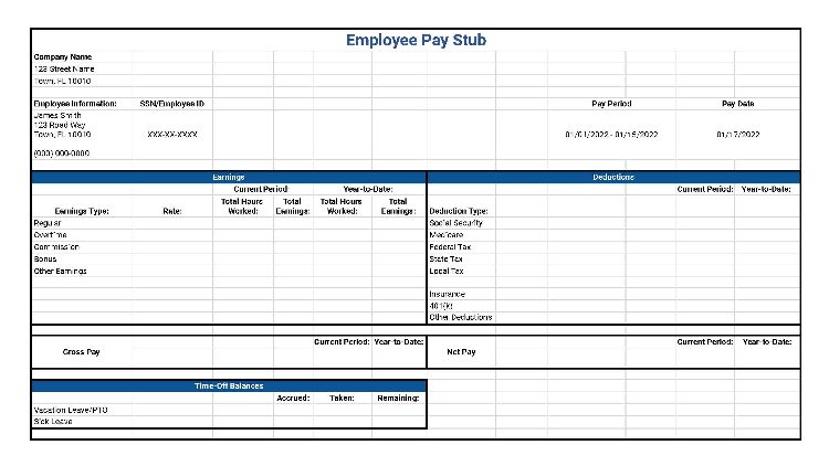 Detail Payroll Check Stub Template Nomer 15