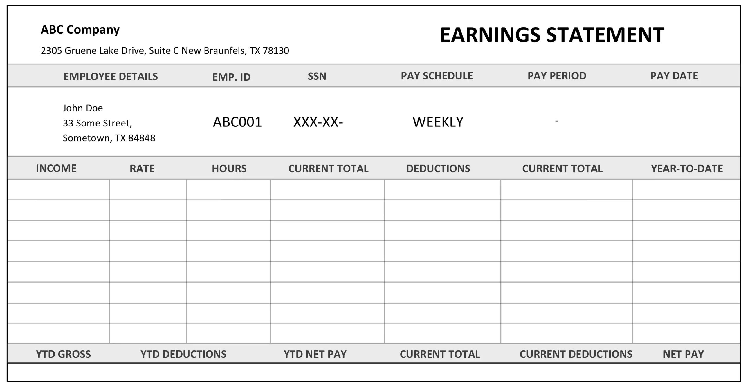 Detail Payroll Check Stub Template Nomer 17