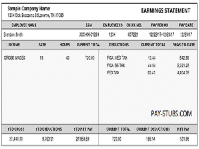 Detail Payroll Check Stub Template Nomer 22