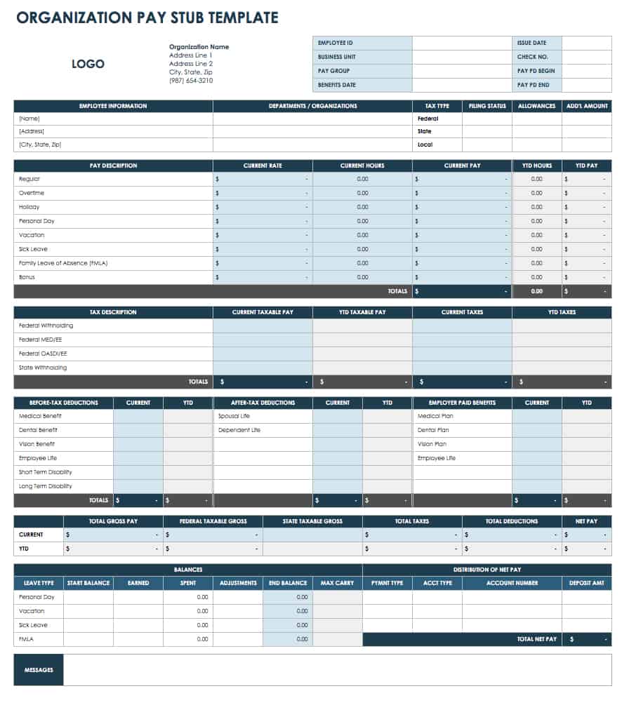 Detail Payroll Check Stub Template Nomer 23