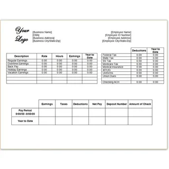 Detail Payroll Check Stub Template Nomer 38
