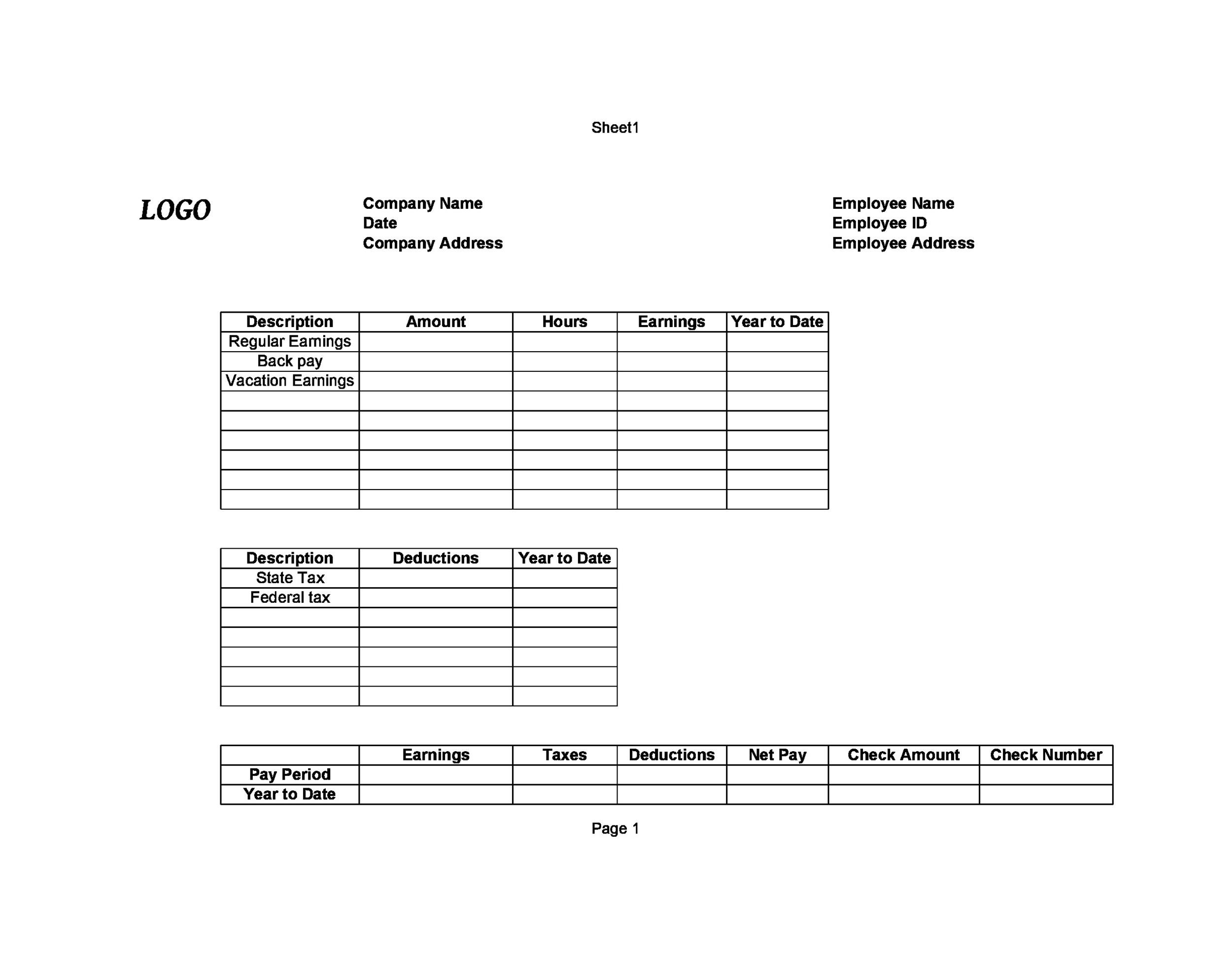 Detail Payroll Check Stub Template Nomer 39