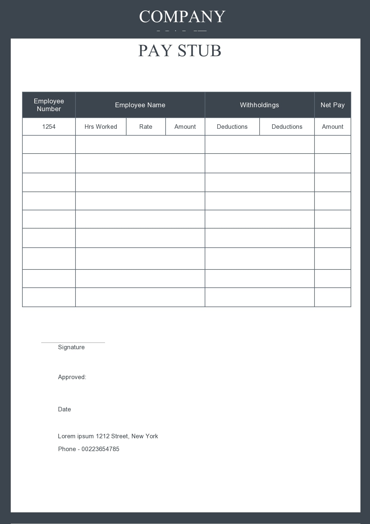 Detail Payroll Check Stub Template Nomer 40