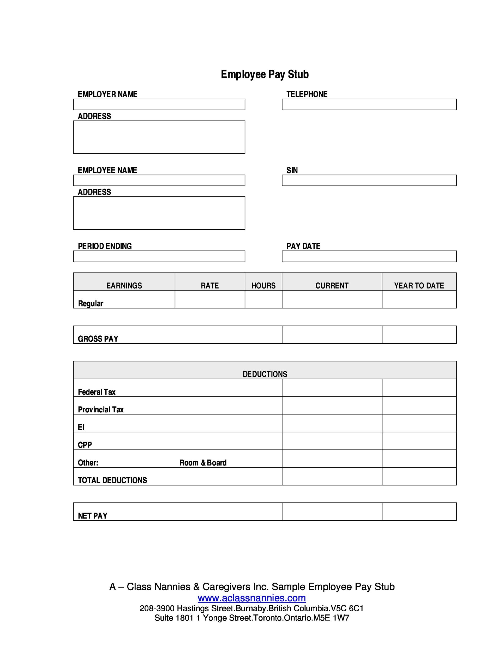 Detail Payroll Check Stub Template Nomer 6