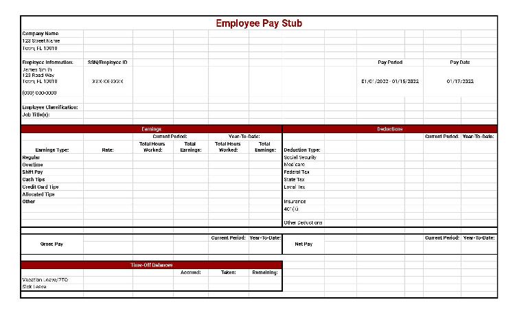 Detail Payroll Check Stub Template Nomer 49